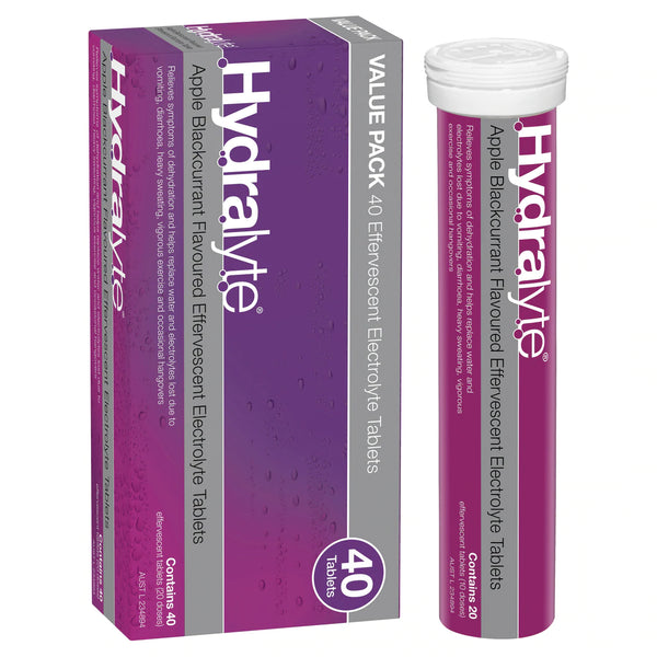 Hydralyte effervescent tablets (Apple/Blackcurrant) 40