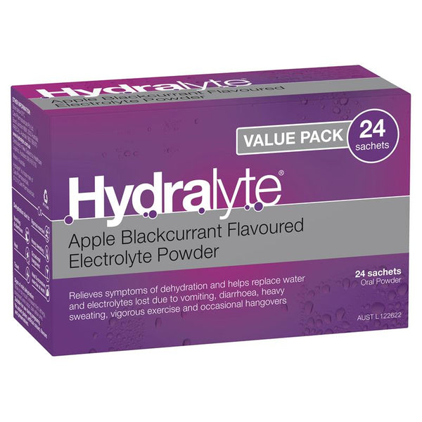 Hydralyte electrolyte powder (Apple/Blackcurrant) 24