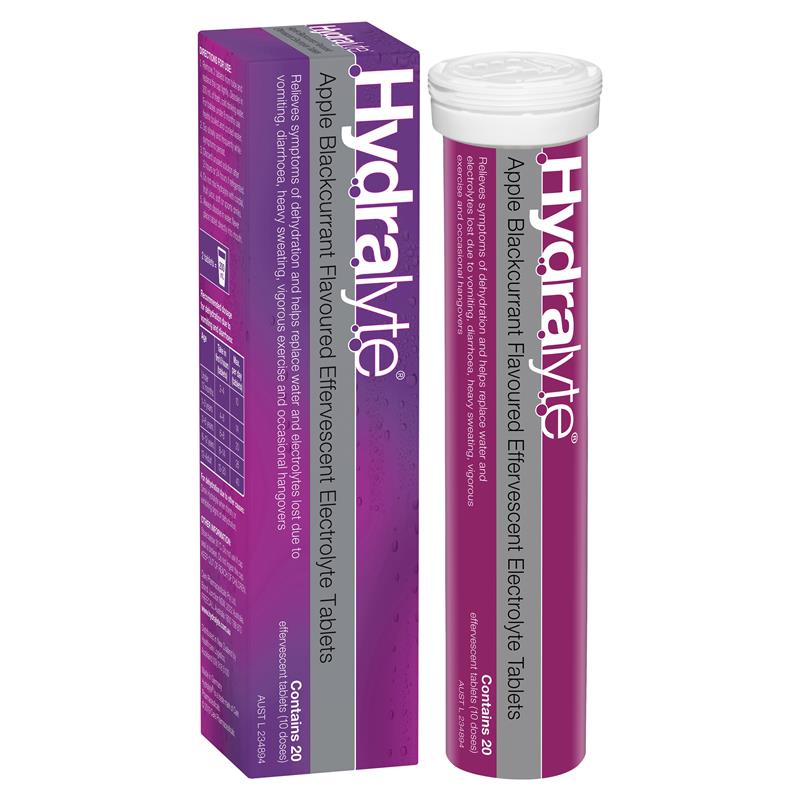 Hydralyte effervescent tablets (Apple/Blackcurrant) 20